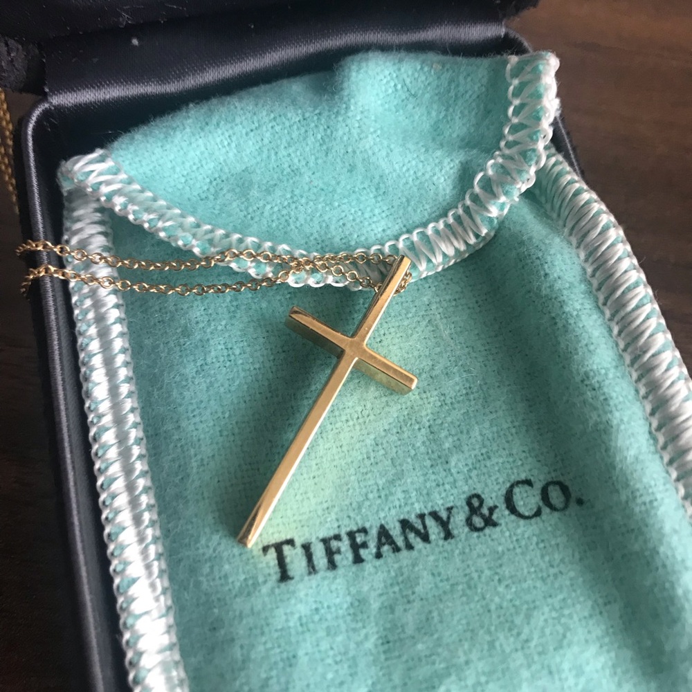 Authentic 18k Yellow Gold TIFFANY Cross Necklace